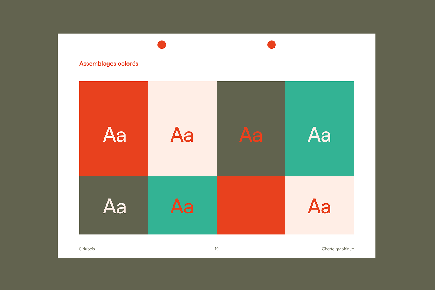 blandine dupas design graphique identite visuelle de sidubois ateliers de menuiserie extrait charte graphique gamme colorimetrique