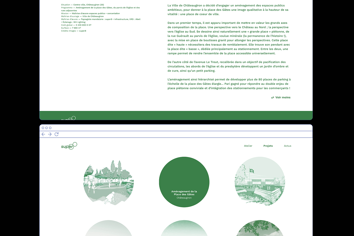blandine dupas design graphique identite visuelle agence urbanisme paysage super 8 visuel page projet sur site web