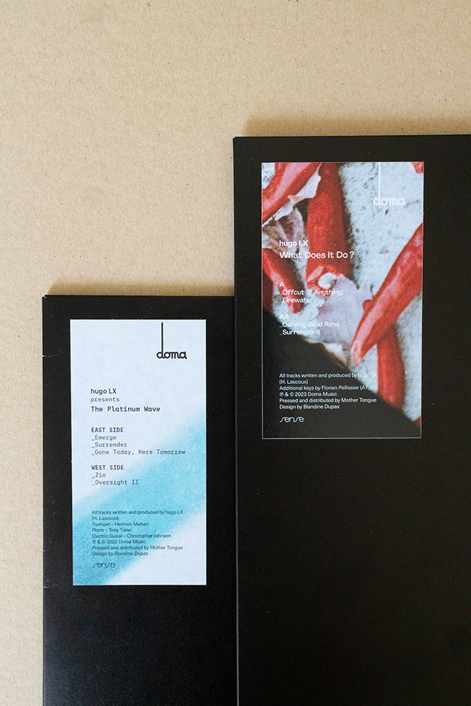 blandine dupas design graphique identite visuelle label musique doma photo des pochettes des deux premières sorties du label