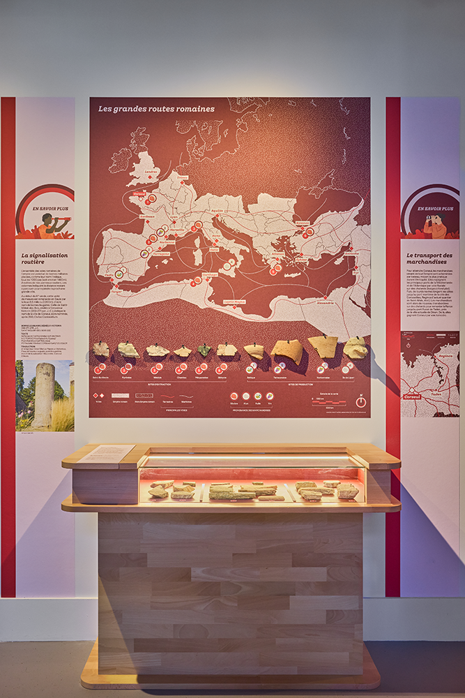blandine dupas design graphique refonte du parcours permanent d exposition de l archeomusee coriosolis cartographie et textes