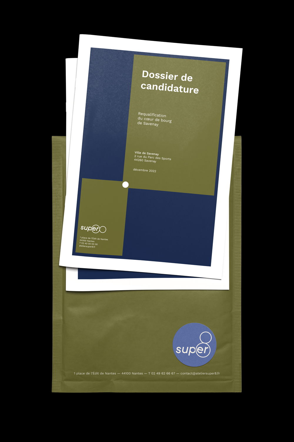 blandine dupas design graphique identite visuelle agence urbanisme paysage super 8 visuel d enveloppe avec contenu dossier de candidature